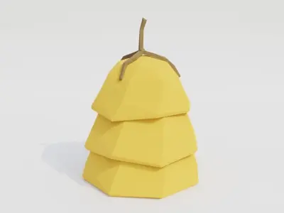 Low poly outbuildings and props set Low-poly 3D model