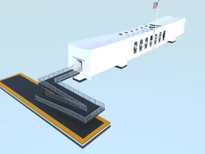 Pearl Harbor National Memorial Low-poly 3D model