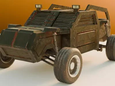 Armored truck Low-poly 3D model