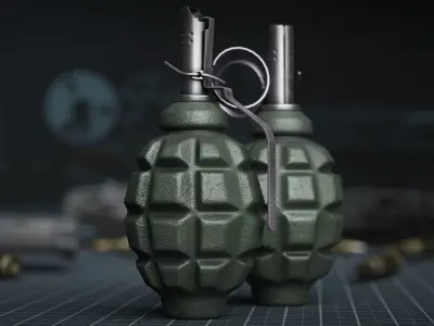 Game Ready F1 Grenade Low-poly 3D model
