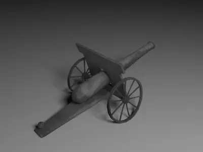 Cannon Toon Low-poly 3D model
