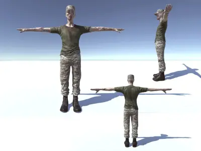 Military Zombie Low-poly 3D model purchase