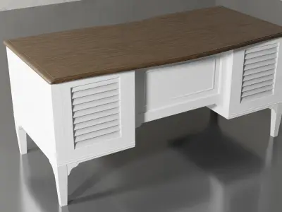Transitional 5-drawer writting desk 3D model Free 3D model