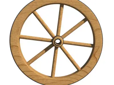 Vintage Wagon Wheel 3D model