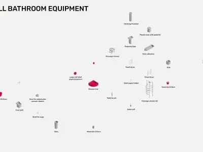 Bathroom equipment - Pack of revit families 3D model