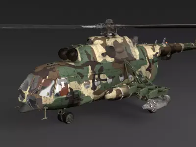 Rescue helicopter Low-poly 3D model