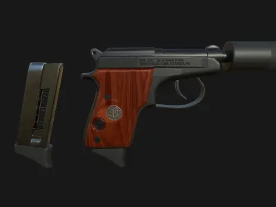 Mini pistol beretta A21 Low-poly 3D model