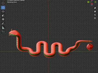 Chinese New Year Of Serpent 3D Design Element 3D model