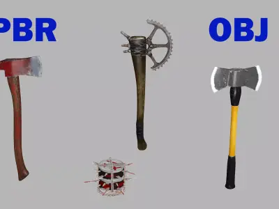 Medieval Polearms Weapon Pack Low-poly 3D Model Low-poly 3D model purchase