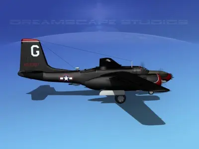 Douglas A-26B Invader V06 3D model