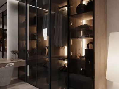 Corona Render Interior Wardrobe Modern Design 3D model Free 3D model