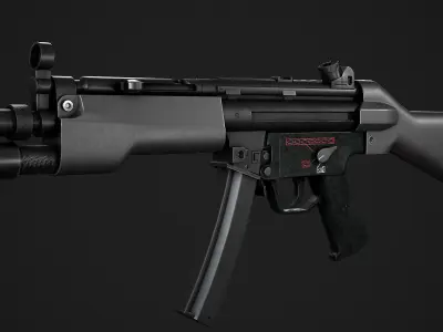 AAA MP5 Game Ready PBR Low-poly 3D model