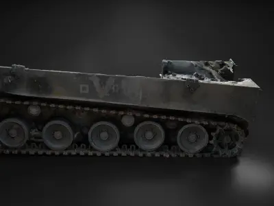 Destroyed and burnt Russian BMD-4M Photoscan 3D model