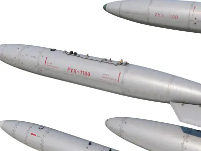 jettisonable external Fuel Tank of Chinese Combat Aircraft Low-poly 3D model