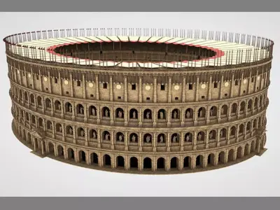 Coliseum in italy Low-poly 3D model