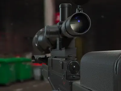 Accuracy International AW50-50 BMG Rifle - Low poly model Low-poly 3D model