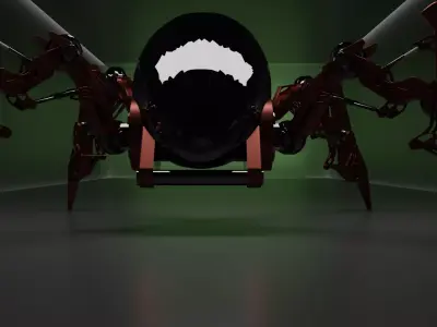 Alien Eye Walker Rigged Sci-Fi Mech Creature 3D model