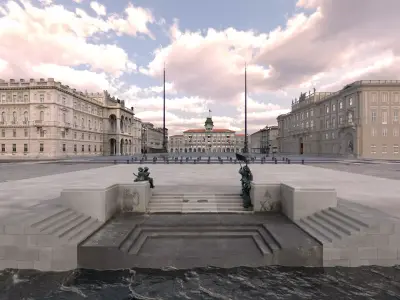 Piazza Unita d Italia Low-poly 3D model