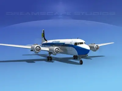 Douglas DC-6 Lufthansa 3D model
