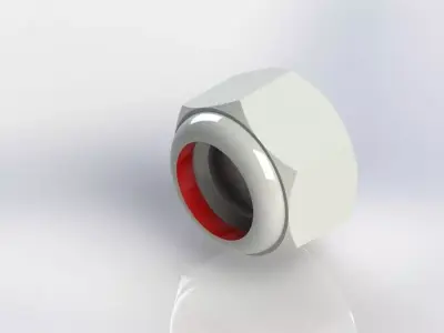 38-16UNC LOCKNUT NYLON Free 3D model