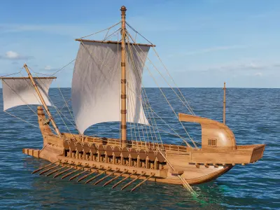 Sailboat 1 Low-poly 3D model