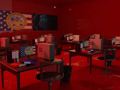 Military Control Room Low-poly 3D model