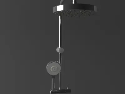 Realistic Shower Water Animated 3D model