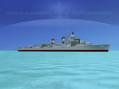 Sumner Class Destroyer DD735 USS Robert Smith 3D model