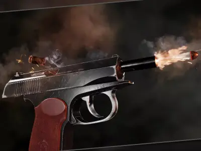 AAA Low-Poly Makarov Pistol PM 1963 Low-poly 3D model