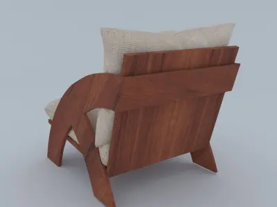 WOOD-CHAIR wooden lounge chair Free 3D model