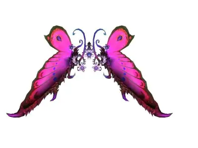 Butterfly-2 Wing Low-poly 3D model