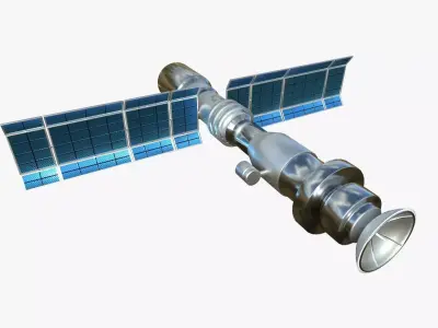 Satellite C08 Aluminum - SciFi Space Design Low-poly 3D model