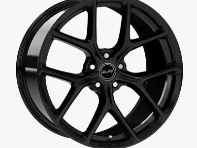 Carroll Shelby Wheel Company CS3 Wheel Gloss Black Mustang Low-poly 3D model