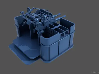 QF2 Mark VIII 4 barelled - Commercial license - 1-72 scale 3D print model