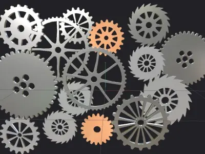 Cogwheel animation Low-poly 3D model