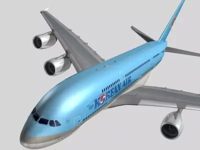 Airbus A-380 Korean Air 3D model