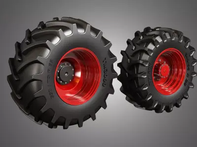 Tractor Tires and Rims - T02 3D model