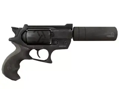 Revolver taser Low-poly 3D model