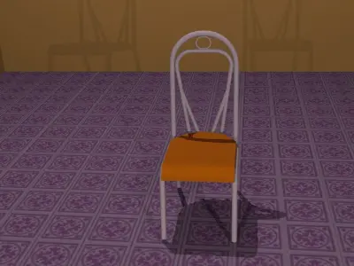 Low poly furniture chair 3D model
