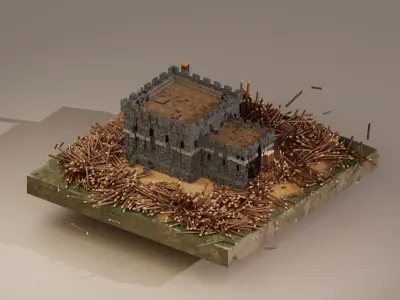 Medieval Castle Level 1 3D model