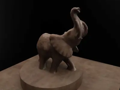 3D Scanned Porcelain Elephant 3D model