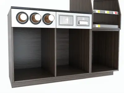 Coffee station bar cabinet commercial industrial 3D model