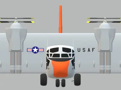Hiller X-18 - TILTWING EXPERIMENTAL AIRCRAFT - 3D model