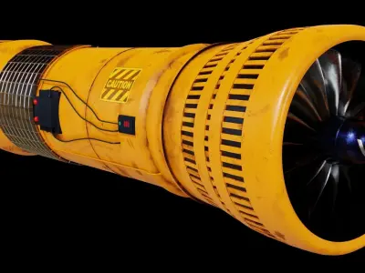 Turbine 3D model light saber from star wars force awakens Low-poly 3D model