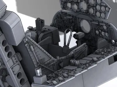 F104 Starfighter internal cockpit Stl files only 3D print model