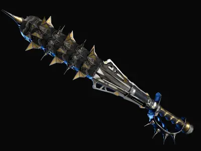 Sci-Fi Electric Cyber Mace Low-poly 3D model