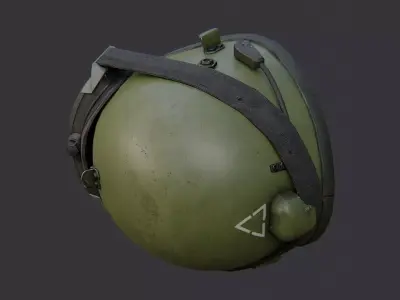 Russian Army Gas Mask Helmet with Goggles Low-poly 3D model