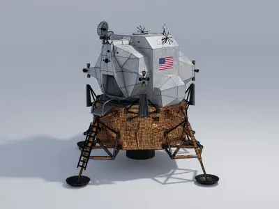Lunar Lander 4K and 2K Textures 3D model