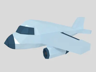 Cartoon Airplane Low-poly 3D model