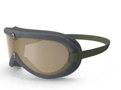 Vintage Military Goggles Low-poly 3D model
